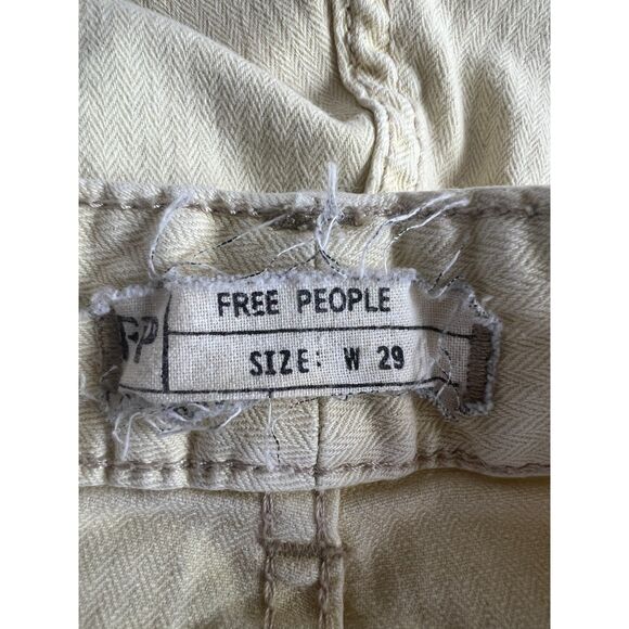 Free People Women's Light Yellow Stretch Cotton Jeans Size 29 - Picture 4 of 9